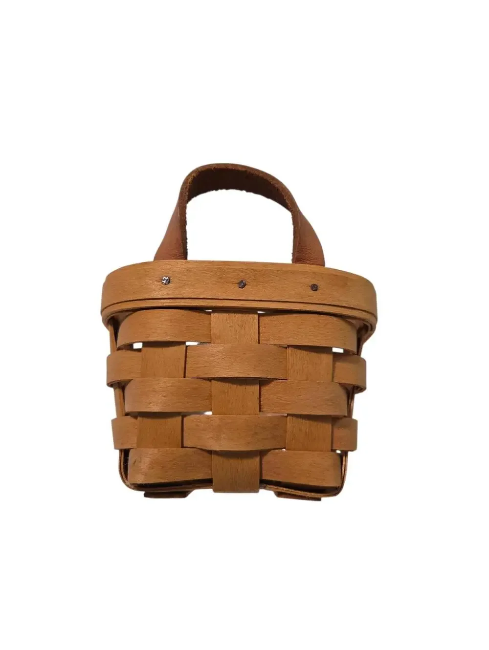 Vintage 1998 Longaberger Tea Basket Leather Handles Protector & Paperwork Signed